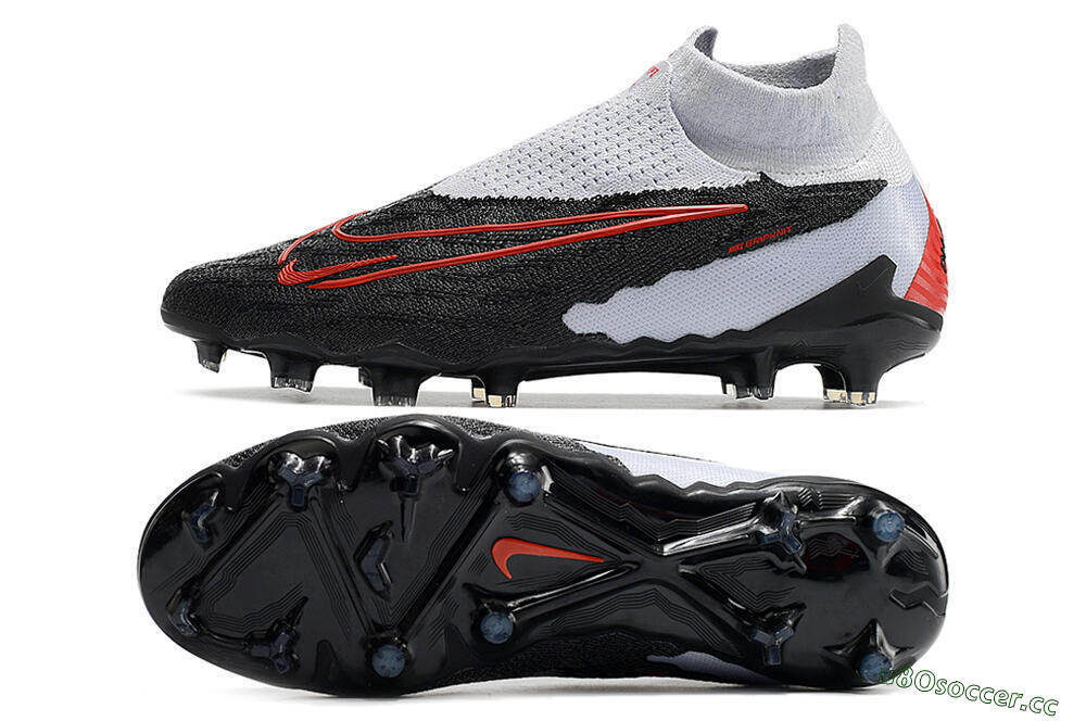 Men's Nike Phantom GX Elite DF Link FG Firm Ground High-Tops Football Boots - Black/White/Red 1