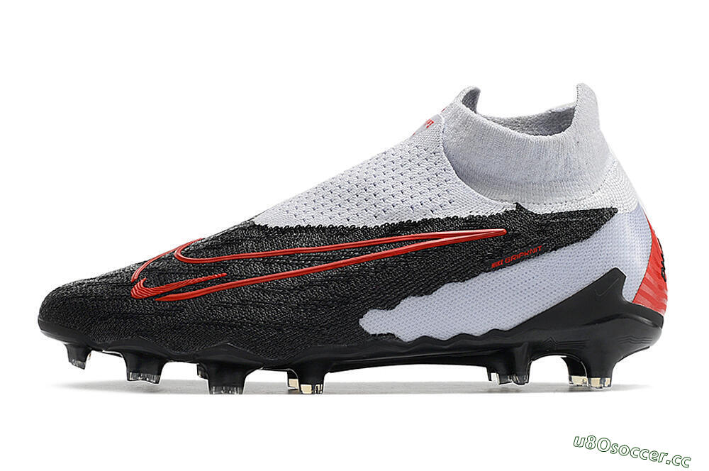 Men's Nike Phantom GX Elite DF Link FG Firm Ground High-Tops Football Boots - Black/White/Red 0