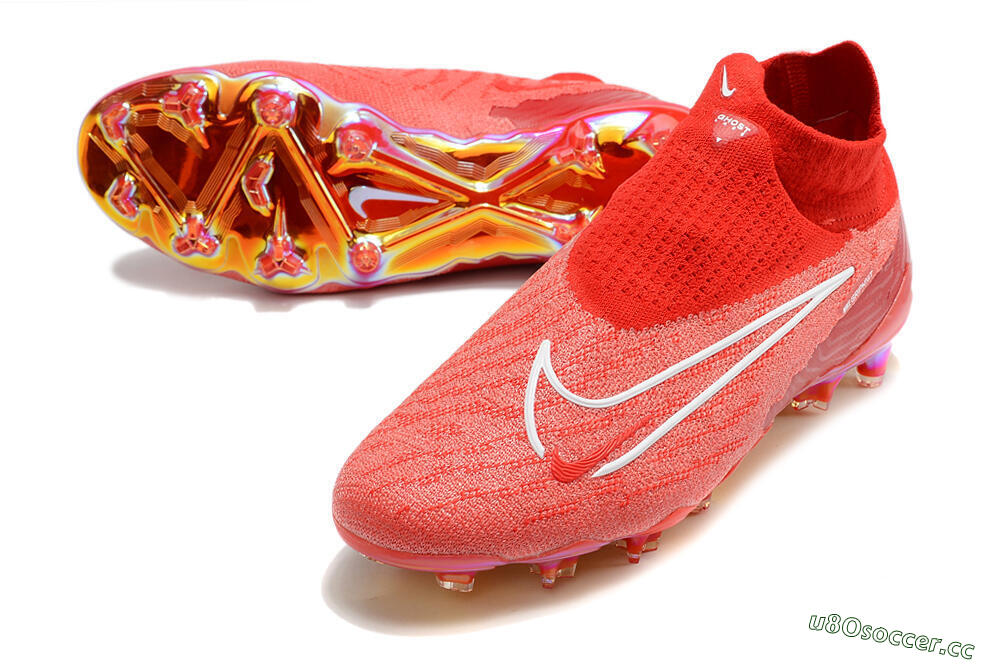 Men's Nike Phantom GX Elite DF Link FG Firm Ground High-Tops Football Boots - Red/White 3