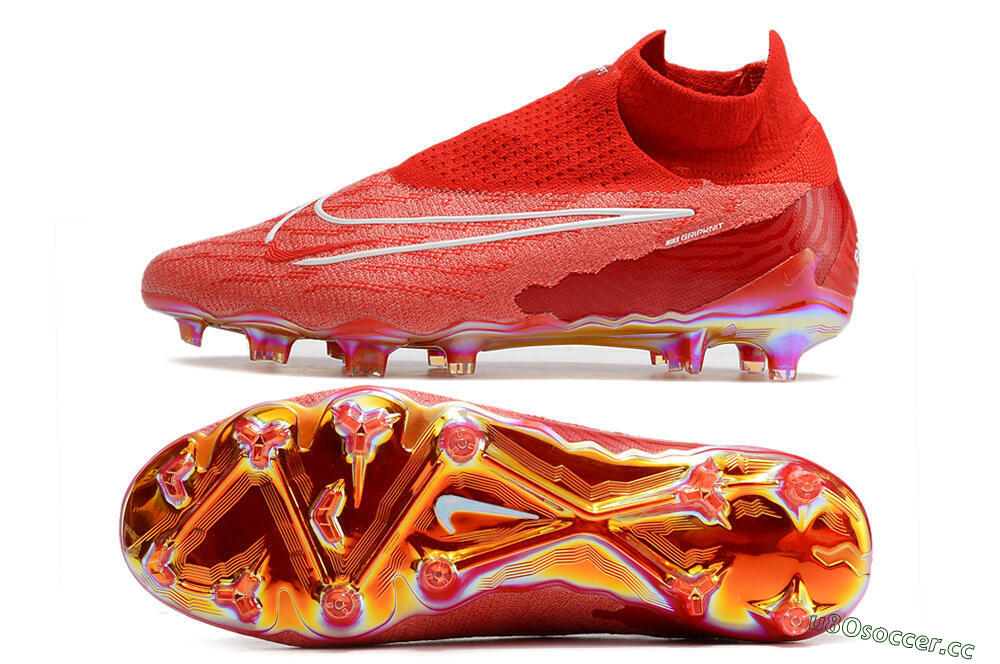 Men's Nike Phantom GX Elite DF Link FG Firm Ground High-Tops Football Boots - Red/White 1