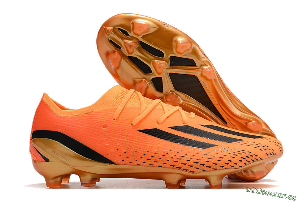 Men's Adidas X Speedportal.1 FG Firm Ground Low-Tops Football Boots - Orange/Black 2
