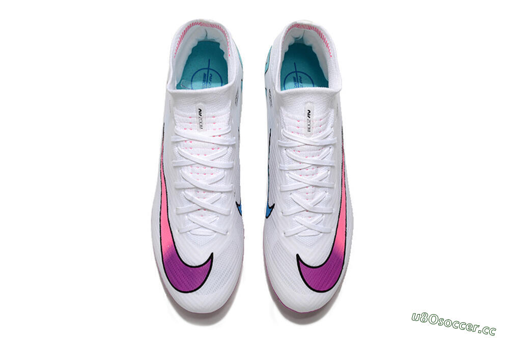 Unisex Nike Air Zoom Mercurial Superfly 9 Elite FG Firm Ground High-Tops Football Boots - White/Pink/Purple 4