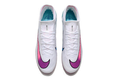 Unisex Nike Air Zoom Mercurial Superfly 9 Elite FG Firm Ground High-Tops Football Boots - White/Pink/Purple