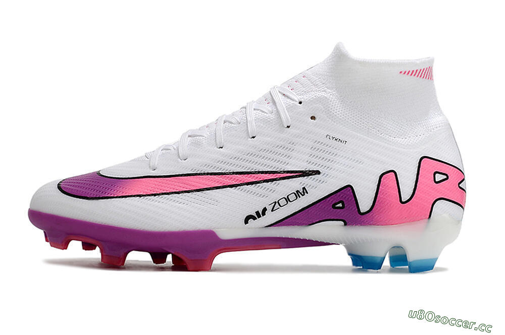 Unisex Nike Air Zoom Mercurial Superfly 9 Elite FG Firm Ground High-Tops Football Boots - White/Pink/Purple 0