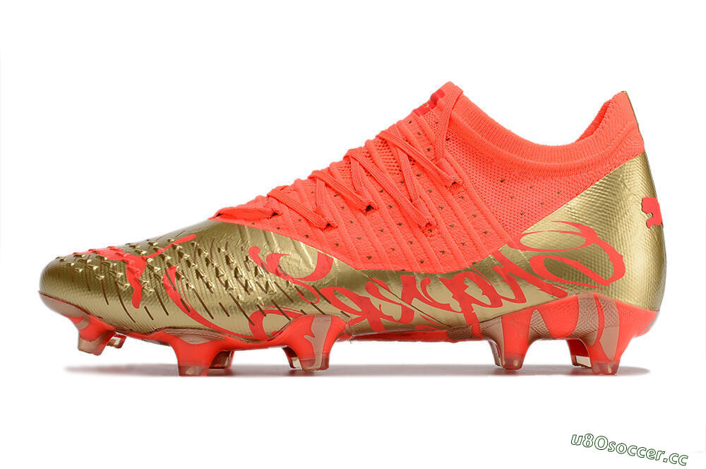 Unisex Puma Future Z 1.3 FG Firm Ground Low-Tops Football Boots - Red/Gold 0