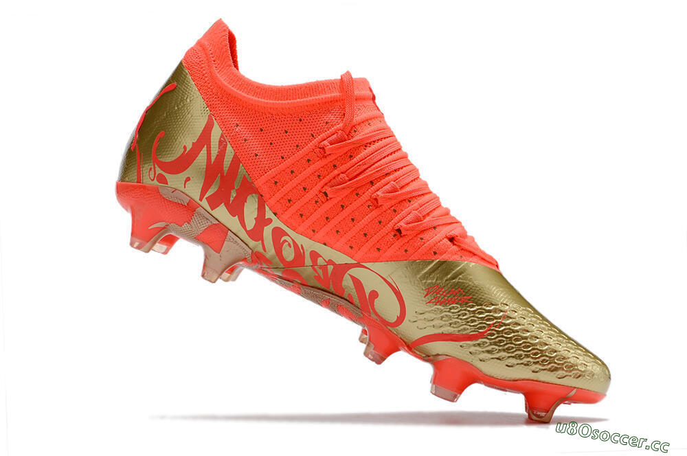 Unisex Puma Future Z 1.3 FG Firm Ground Low-Tops Football Boots - Red/Gold 4