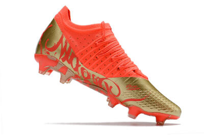 Unisex Puma Future Z 1.3 FG Firm Ground Low-Tops Football Boots - Red/Gold