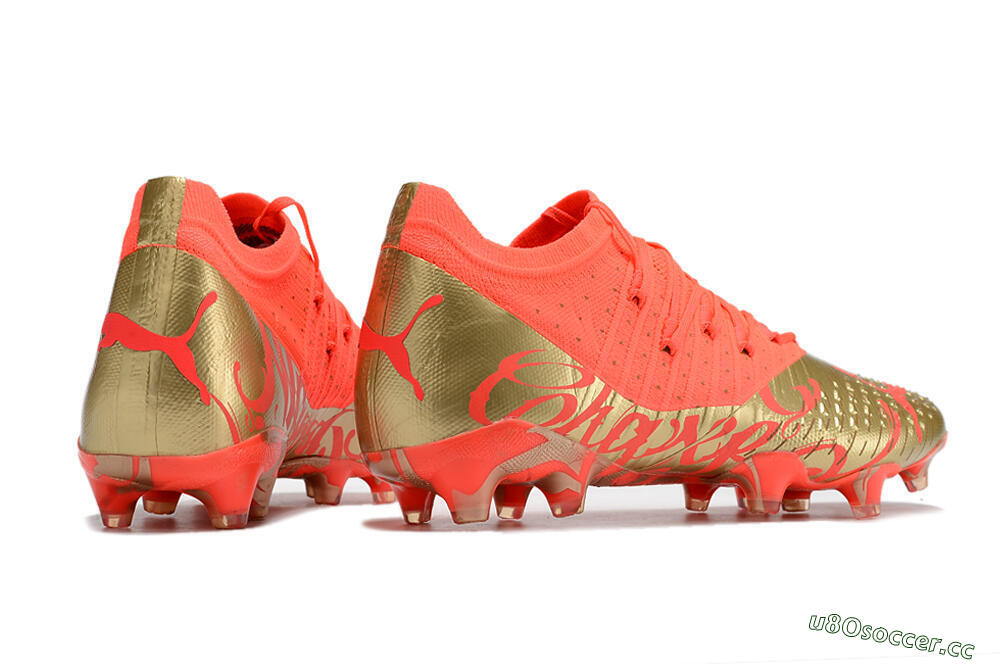 Unisex Puma Future Z 1.3 FG Firm Ground Low-Tops Football Boots - Red/Gold 6