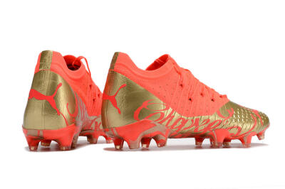 Unisex Puma Future Z 1.3 FG Firm Ground Low-Tops Football Boots - Red/Gold