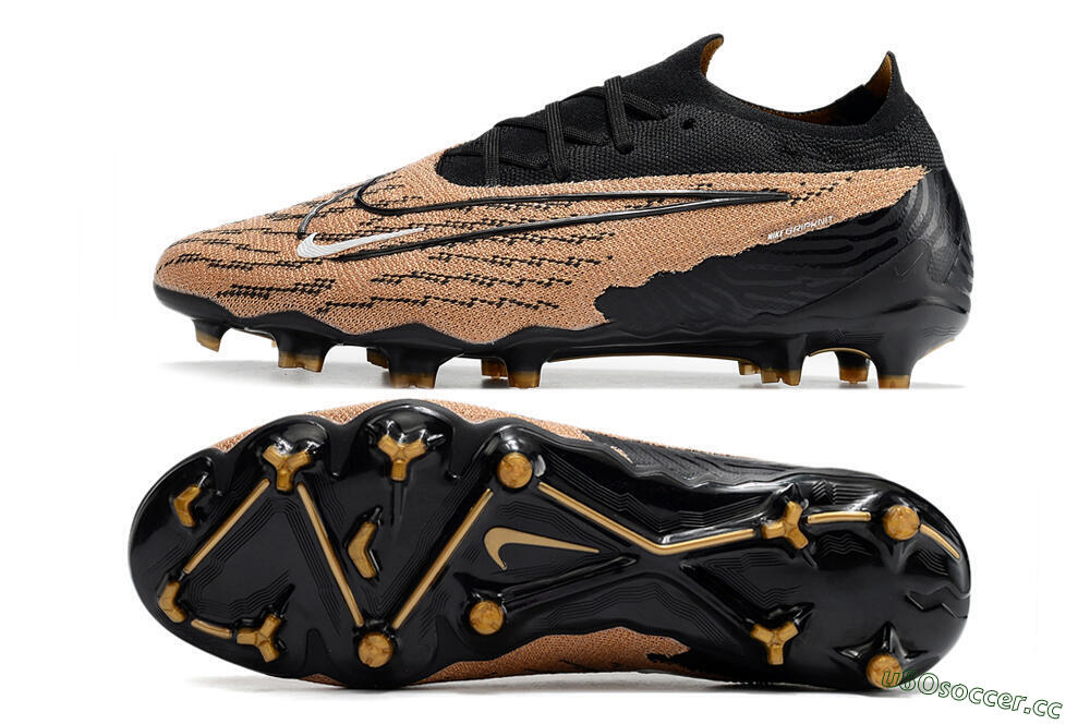 Men's Nike Phantom GX Elite FG Firm Ground Low-Tops Football Boots - Brown/Black 1