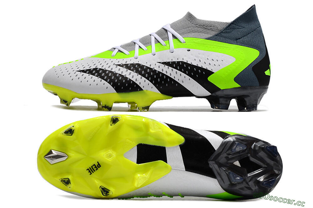 Unisex Adidas Predator Accuracy 23.1 FG Firm Ground Low-Tops Football Boots - Grey/Green/Black 1