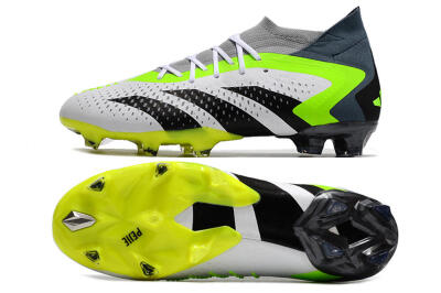 Unisex Adidas Predator Accuracy 23.1 FG Firm Ground Low-Tops Football Boots - Grey/Green/Black