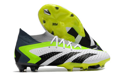 Unisex Adidas Predator Accuracy 23.1 FG Firm Ground Low-Tops Football Boots - Grey/Green/Black