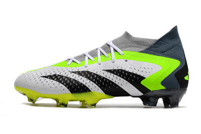 Unisex Adidas Predator Accuracy 23.1 FG Firm Ground Low-Tops Football Boots - Grey/Green/Black