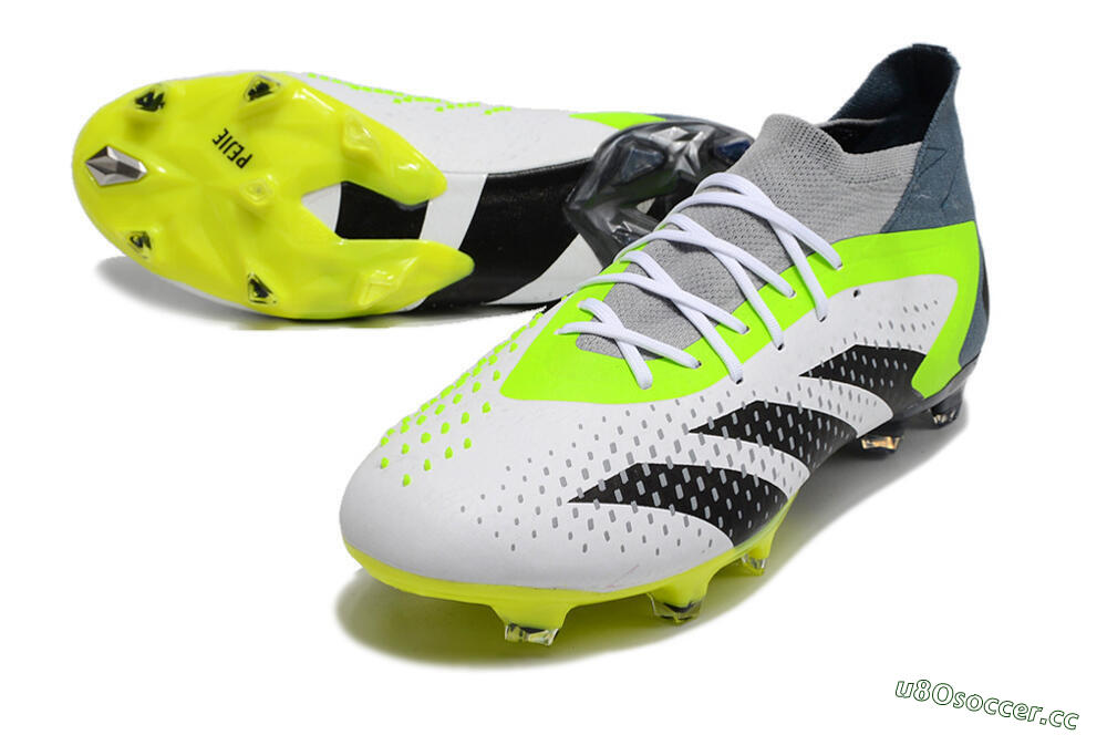 Unisex Adidas Predator Accuracy 23.1 FG Firm Ground Low-Tops Football Boots - Grey/Green/Black 3