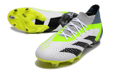 Unisex Adidas Predator Accuracy 23.1 FG Firm Ground Low-Tops Football Boots - Grey/Green/Black