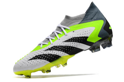 Unisex Adidas Predator Accuracy 23.1 FG Firm Ground Low-Tops Football Boots - Grey/Green/Black