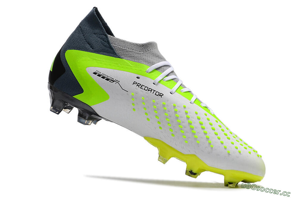 Unisex Adidas Predator Accuracy 23.1 FG Firm Ground Low-Tops Football Boots - Grey/Green/Black 5