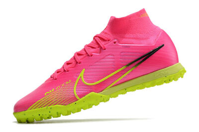Men's Nike Air Zoom Mercurial Superfly 9 Elite TF Artificial Turf High-Tops Football Shoes - Pink/Green/Black