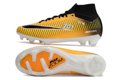 Men's Nike Air Zoom Mercurial Superfly 9 Elite FG Firm Ground High-Tops Football Boots - Yellow/Black/White