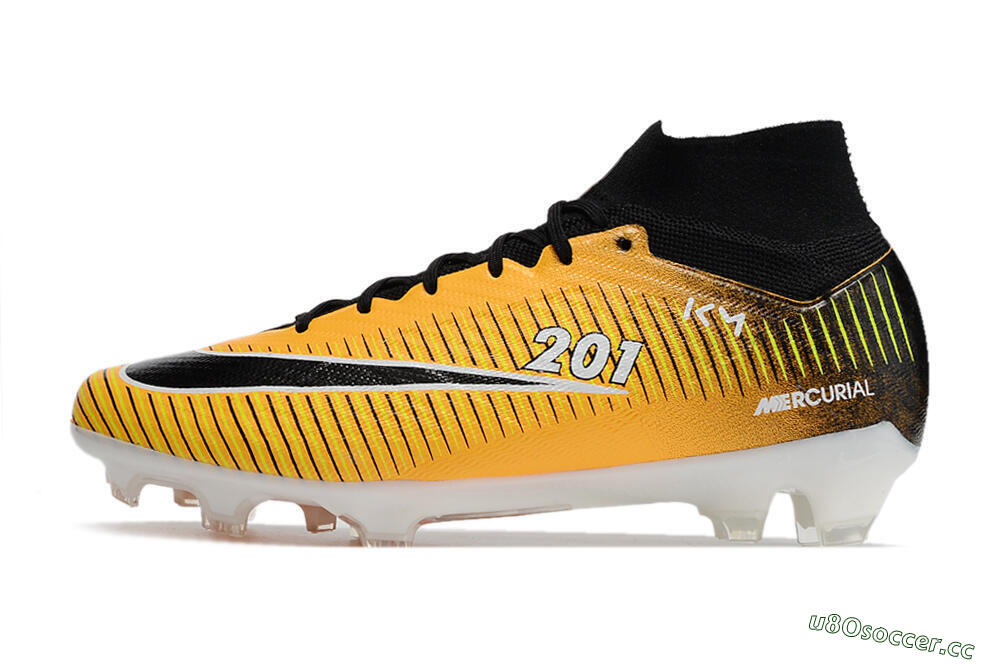 Men's Nike Air Zoom Mercurial Superfly 9 Elite FG Firm Ground High-Tops Football Boots - Yellow/Black/White 0