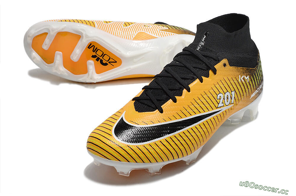 Men's Nike Air Zoom Mercurial Superfly 9 Elite FG Firm Ground High-Tops Football Boots - Yellow/Black/White 3