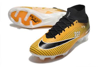 Men's Nike Air Zoom Mercurial Superfly 9 Elite FG Firm Ground High-Tops Football Boots - Yellow/Black/White