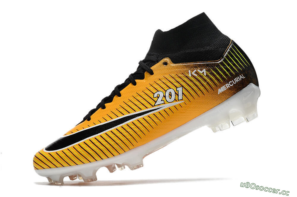 Men's Nike Air Zoom Mercurial Superfly 9 Elite FG Firm Ground High-Tops Football Boots - Yellow/Black/White 5