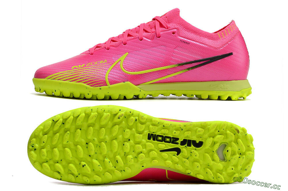 Men's Nike Air Zoom Mercurial Vapor 15 Elite TF Artificial Turf Low-Tops Football Shoes - Pink/Green/Black 1