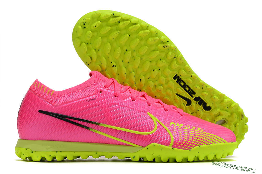 Men's Nike Air Zoom Mercurial Vapor 15 Elite TF Artificial Turf Low-Tops Football Shoes - Pink/Green/Black 2