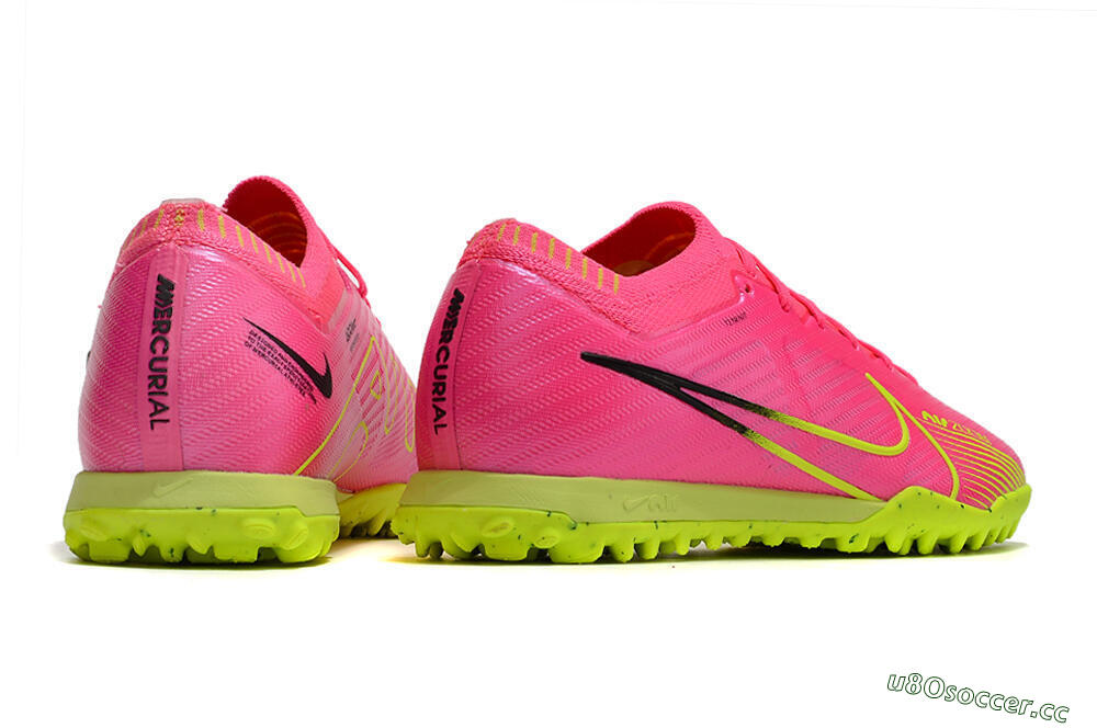 Men's Nike Air Zoom Mercurial Vapor 15 Elite TF Artificial Turf Low-Tops Football Shoes - Pink/Green/Black 4
