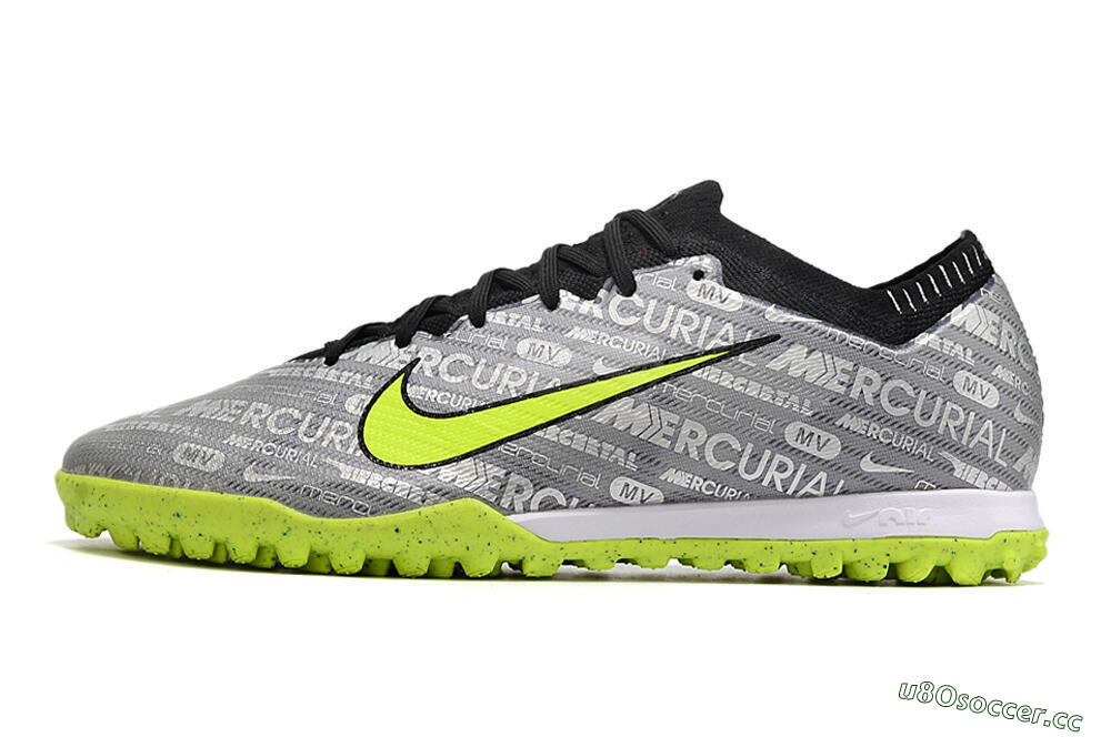 Men's Nike Air Zoom Mercurial Vapor Elite TF Artificial Turf Low-Tops Football Shoes - Grey/Black/Yellow 0