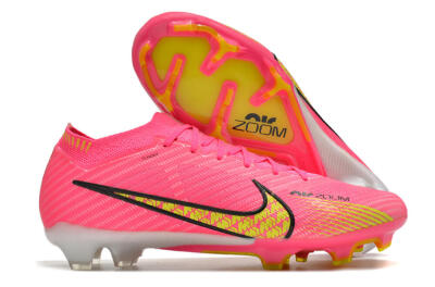 Unisex Nike Air Zoom Mercurial Vapor 15 Elite FG Firm Ground Low-Tops Football Boots - Pink/Yellow