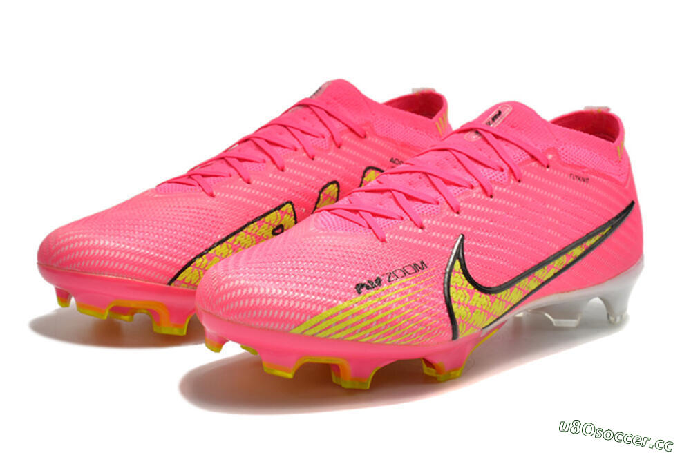 Unisex Nike Air Zoom Mercurial Vapor 15 Elite FG Firm Ground Low-Tops Football Boots - Pink/Yellow 5