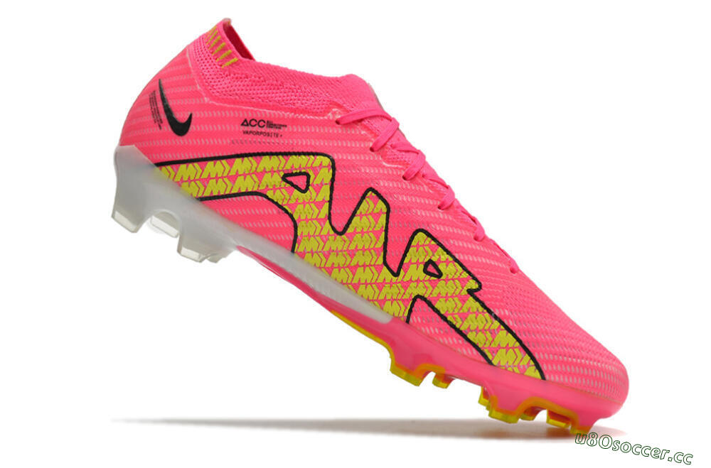 Unisex Nike Air Zoom Mercurial Vapor 15 Elite FG Firm Ground Low-Tops Football Boots - Pink/Yellow 7
