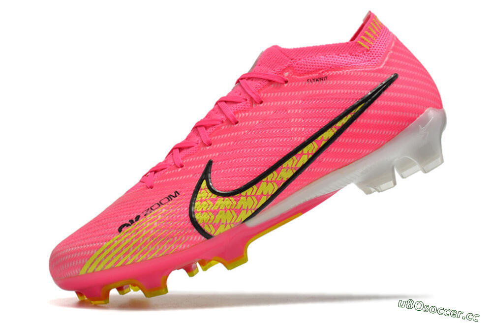 Unisex Nike Air Zoom Mercurial Vapor 15 Elite FG Firm Ground Low-Tops Football Boots - Pink/Yellow 8
