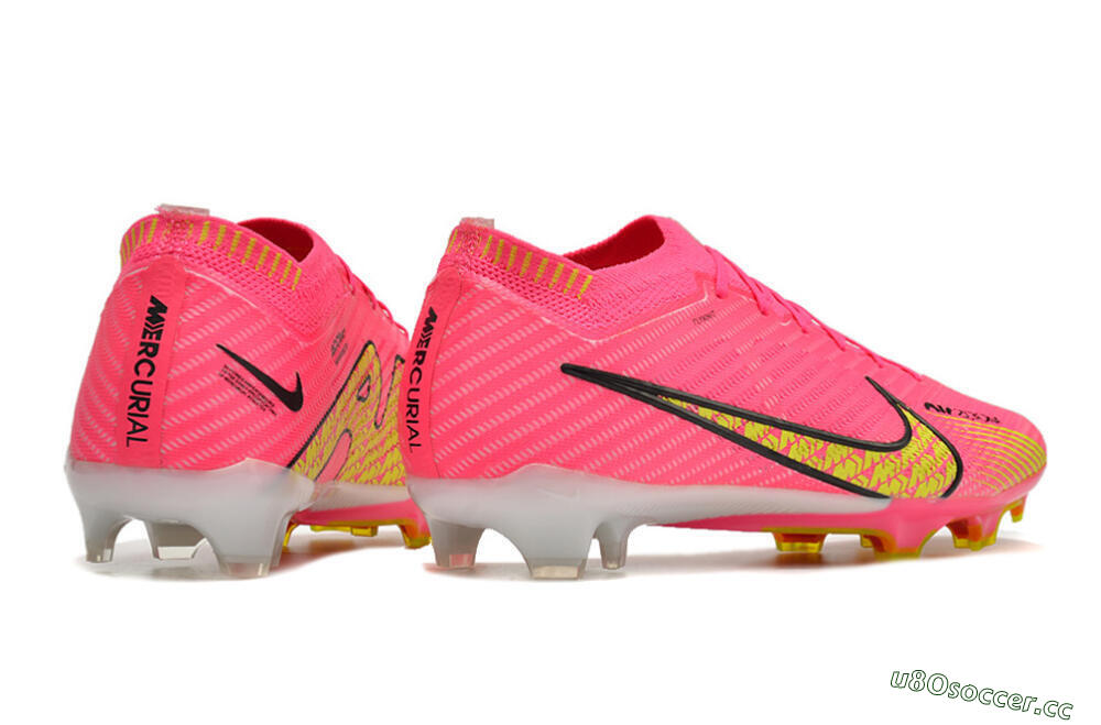 Unisex Nike Air Zoom Mercurial Vapor 15 Elite FG Firm Ground Low-Tops Football Boots - Pink/Yellow 9