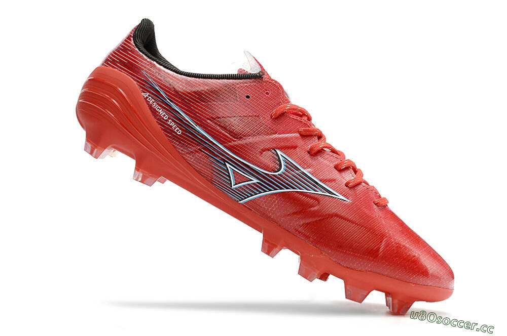 Men's Mizuno Alpha Japan FG Firm Ground Low-Tops Football Boots - Red/Black 4