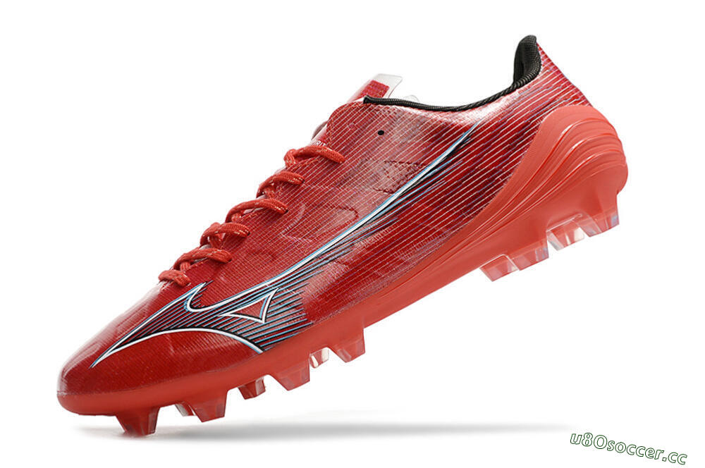 Men's Mizuno Alpha Japan FG Firm Ground Low-Tops Football Boots - Red/Black 5