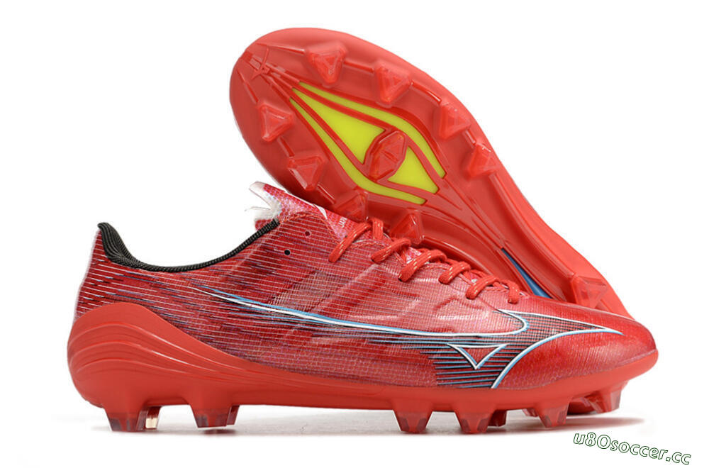 Men's Mizuno Alpha Japan FG Firm Ground Low-Tops Football Boots - Red/Black 2
