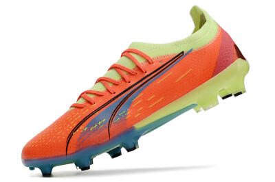 Men's Puma Ultra Ultimate FG Firm Ground Low-Tops Football Boots - Red/Yellow/Blue