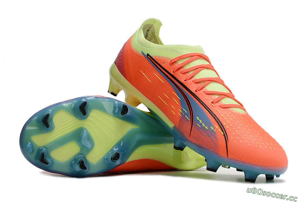 Men's Puma Ultra Ultimate FG Firm Ground Low-Tops Football Boots - Red/Yellow/Blue 3