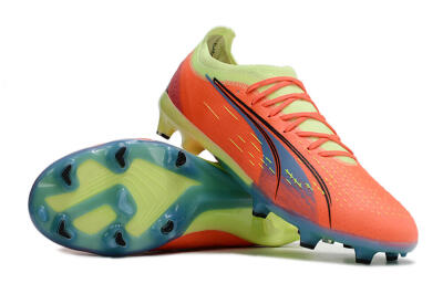 Men's Puma Ultra Ultimate FG Firm Ground Low-Tops Football Boots - Red/Yellow/Blue
