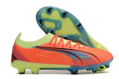 Men's Puma Ultra Ultimate FG Firm Ground Low-Tops Football Boots - Red/Yellow/Blue