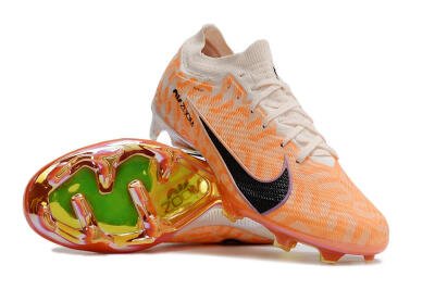 Unisex Nike Air Zoom Mercurial Vapor 15 Elite FG Firm Ground Low-Tops Football Boots - White/Orange/Black