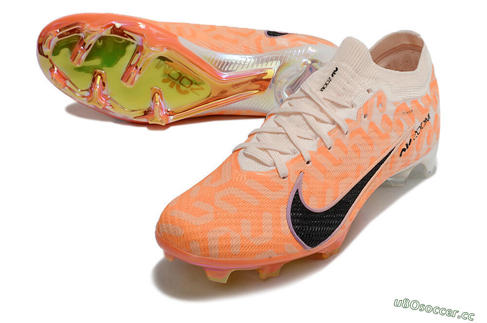 Unisex Nike Air Zoom Mercurial Vapor 15 Elite FG Firm Ground Low-Tops Football Boots - White/Orange/Black 3