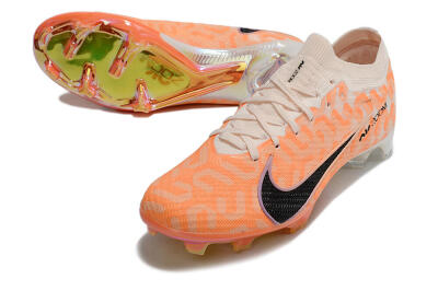 Unisex Nike Air Zoom Mercurial Vapor 15 Elite FG Firm Ground Low-Tops Football Boots - White/Orange/Black