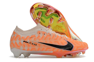 Unisex Nike Air Zoom Mercurial Vapor 15 Elite FG Firm Ground Low-Tops Football Boots - White/Orange/Black