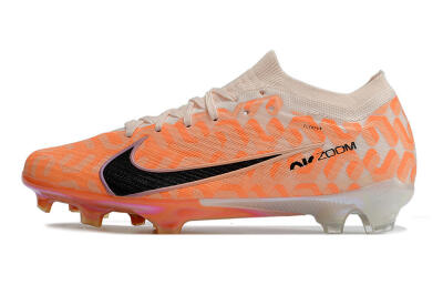 Unisex Nike Air Zoom Mercurial Vapor 15 Elite FG Firm Ground Low-Tops Football Boots - White/Orange/Black