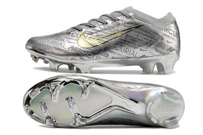 Men's Nike Air Zoom Mercurial Vapor 15 Elite FG Firm Ground Low-Tops Football Boots - Silver/Gold